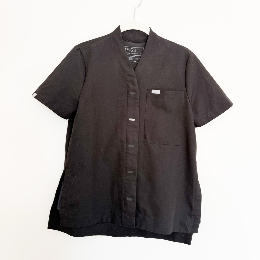 Figs Black Button Down Shirt Technical Collection… - image 1